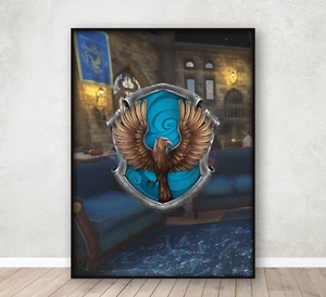 Póster de arte de pared Ravenclaw Crest mundo mágico de Harry Potter estampado A4 enmarcado - Imagen 1 de 5