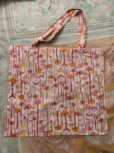 J.Jill Tote Bag LIghtweight Coral Orange Island Palm Tree 16.75" X 18.5" - Picture 1 of 4