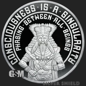 CONSCIOUSNESS IS SINGULARITY 1 oz .999 FINE SILVER MICROMINTAGE Proof - Bild 1 von 3