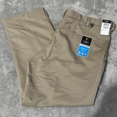 Pantalones Haggar Para Hombre Beige Cool 18 Performance Calce Clásico Talla 44x30 Frente Liso Foto 1 de 4