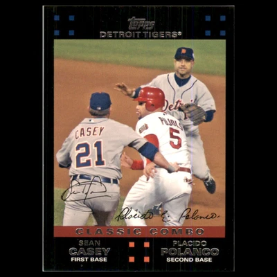 Tarjeta de béisbol Sean Casey/Plácido Polanco #653 2007 Topps Detroit Tigers MLB casi nueva Foto 1 de 3