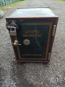 ANTIQUE MEILINKS HOME VAULT  OPENS AND COMES WITH BACKUP "DUMMY" LOCK AND KEY - Picture 1 of 5