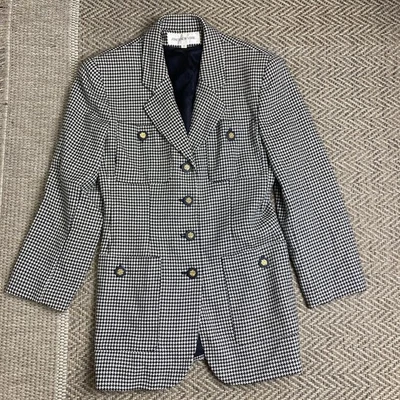 Chaqueta Blazer Jones New York Mujer Pata de Gallo Lana Talla 6 Botones Cresta Foto 1 de 4