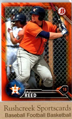 2016 Bowman #BP92 A.J. Reed /25 Prospects Orange - Image 1 of 2