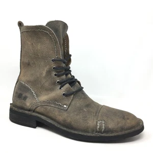 Bed Stu Combat Boots Schuhe Herren Größe 9,5 Braun Abgenutzt Leder Schnürschuhe - Bild 1 von 9