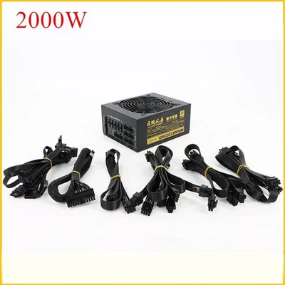 Car 2000W Full Modular ATX Power Supply ATX ETH Bitcoin Mining Power 90% For BTC - Image 1 of 4