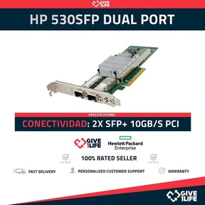 HP 530SFP DUAL PORT 10GB PCI X8 Adaptador de RED Perfil Largo SFP+ - Picture 1 of 6