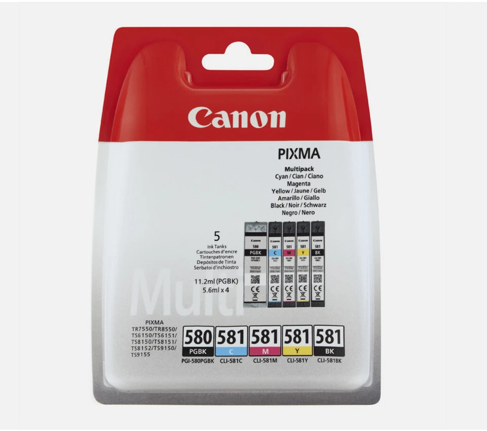 PGI-580 PGBK/CLI-581 Multipack Tinte 5er-Pack BK/CMYK für CANON PIXMA TR7550 - Bild 1 von 1