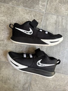 Nike kids Black Kyrie Flytrap Basketball Shoes no laces Strap White Swoosh 3y - Picture 1 of 12