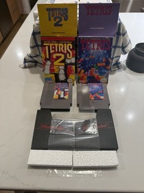 Tetris 1 & 2 Lot (NES Nintendo Entertainment System) Authentic CIB Complete