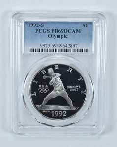 1992-S Olympic Baseball Commemorative Dollar PR69 DCAM PCGS Blue Label *3647 - Picture 1 of 5