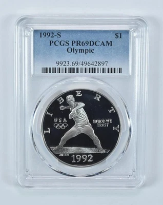 1992-S Olympic Baseball Commemorative Dollar PR69 DCAM PCGS Blue Label *3647 - Image 1 of 4