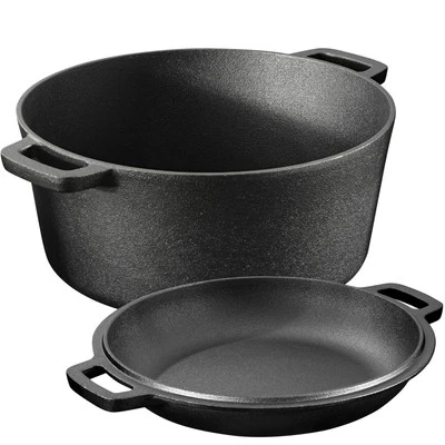 Pentola in Ghisa da Forno con Coperchio - Pentole e Padelle per Cuocere il Pane - Immagine 1 di 4