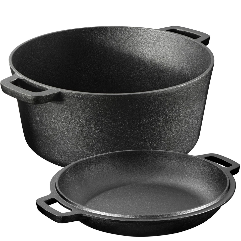 Pentola in Ghisa da Forno con Coperchio - Pentole e Padelle per Cuocere il Pane - Immagine 1 di 4