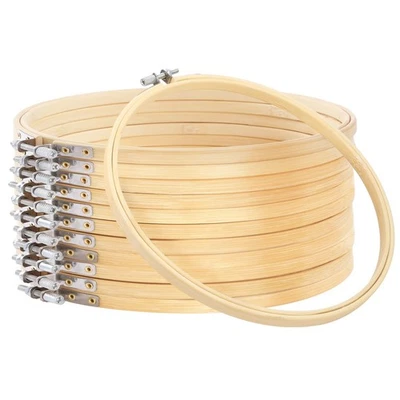 Pllieay 12 Pieces 8 Inch Round Embroidery Hoops Bamboo Circle Cross Stitch H... - Image 1 of 4