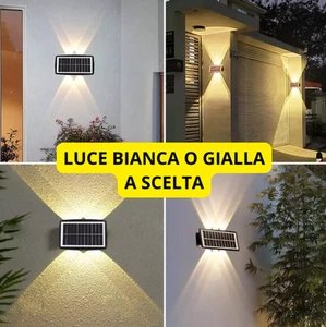 LAMPADA SOLARE DA PARETE CON 10 LED LUCE FREDDA PER ESTERNI GIARDINO E MURO - Foto 1 di 5