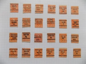 U S Coll'n of (24) used Diff't cities PRECANCEL DEFIN-7-23-B-6 C GARFIELD - Picture 1 of 2