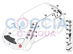 Anello guarnizione faro originale MINI R60 R61 Countryman Paceman linea nera - sinistra - Foto 1 di 4