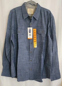 NWT Original Weatherproof Vintage Mens Long-Sleeve Button-Down Shirt Blue sz XXL - Picture 1 of 11