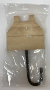 VTG 6" Unfinished Wood & Iron Towel Hook/House/Home/Double Chimney NOS - Picture 1 of 4