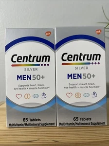 2PK Centrum Silver Men 50+ Multivitamin Multimineral 65 Tablets Ea EXP 04/26+ - Picture 1 of 3