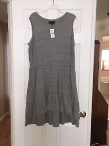 Lane Bryant Knit GreyDress 18/20 elastic waist Ruffled Bottom NWT - Picture 1 of 5