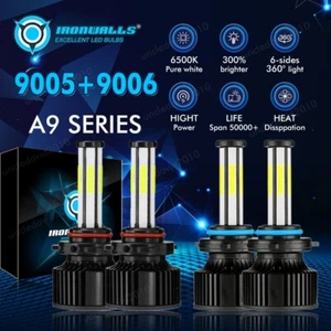 9005 9006 LED Headlights High Low Beam Bulbs Super Bright 6500K 1500000LM Combo - Imagen 1 de 12