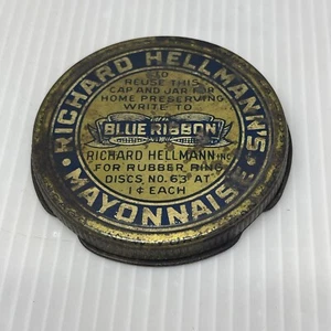 Vintage Richard Hellmann's Mayonnaise Lid Only Rubber Rings 1 Cent Each c.1930’s - Picture 1 of 5