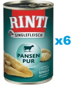 6x400 g RINTI Singlefleisch Pur Monoprotein Pansen getreidefrei Nassfutter - Bild 1 von 2