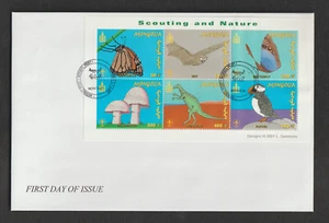 MONGOLIA 2001 sheet of 6 scouting and nature FDC cover fauna - Picture 1 of 1