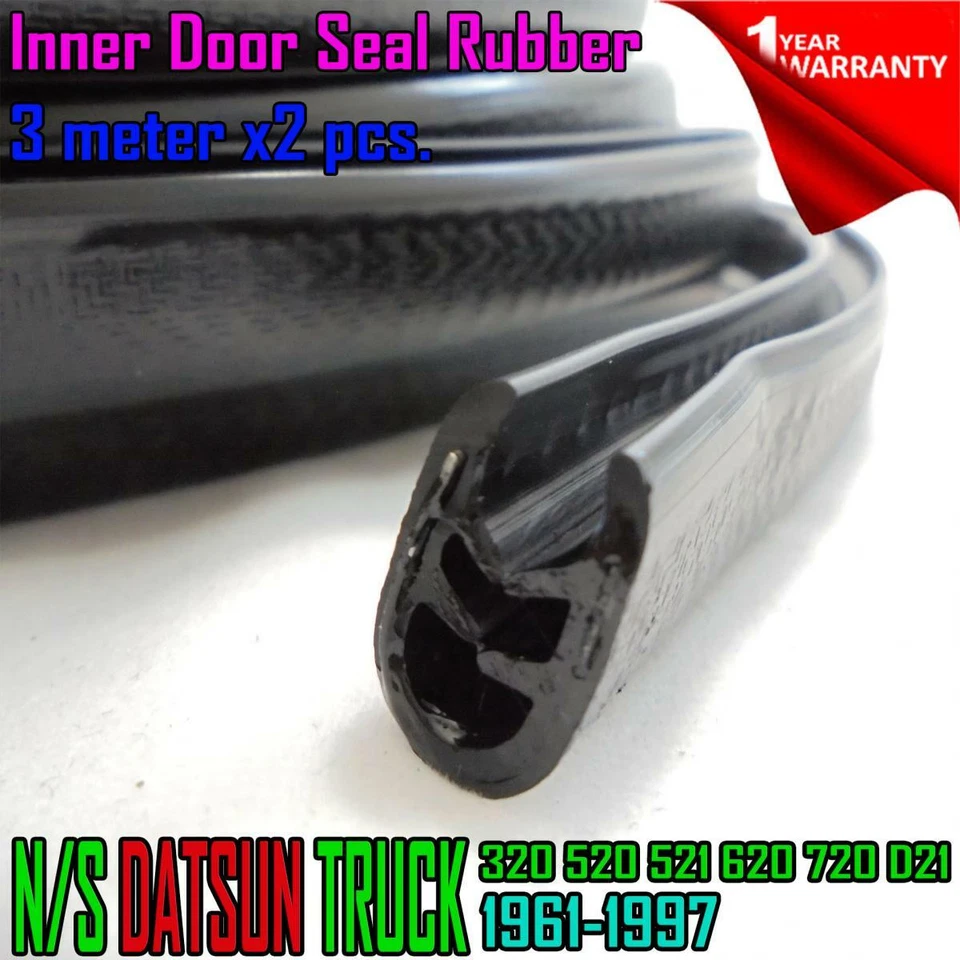 FOR Nissan Datsun Truck 320 520 521 620 720 D21 Pickup INNER DOOR SEAL RUBBER x2 - Image 1 of 4