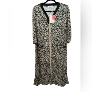 Brown and Black Zip Up Robe with Relaxed Fit - Picture 1 of 4