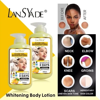 LANSYADE 500ml Glutathione Vitamin C Body Lotion Facial Nourishing Firming Brightening