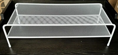 New 2 Tier White Metal Mesh Computer Monitor Riser/Stand- 19"W x 8"D x 6" H - Image 1 of 3