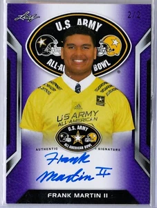 2016 Frank Martin II Blatt Armee All-American Bowl Auto 2/2 leere Rückseite - Bild 1 von 2