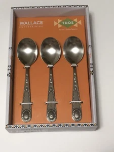 Wallace Set of 3 Salsa Spoons 18/10 Stainless - Taos - Picture 1 of 2