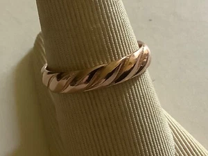 1758 A R Sterling Silver GoldTone Swirl Band Ring Size 9.75 - Picture 1 of 5