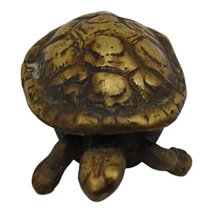 Vintage Messing Schildkröte mit Klappdeckel Schmuckkästchen Aschenbecher - Bild 1 von 11