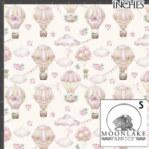 Pink Balloon Bears Repeat 100% Quality Cotton Poplin Fabric * Exclusive * - Picture 1 of 10