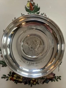 Vintage B & M Sterling 1925 Peace Dollar Coin Bowl Nut Dish - Picture 1 of 15