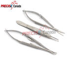 3 Pc Micro Surgery Castroviejo Ophthalmic Scissors Forcep Needle Holder 4.5" Set