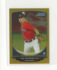 2013 Bowman Chrome Mini Gold Refractor #38 Ian Hagenmiller Braves /50 