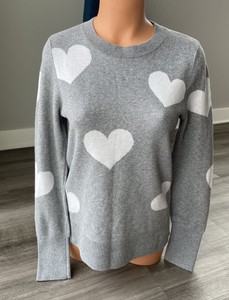 Polyester Crew Neck Heart Sweaters for 