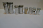 Vintage Lot of 8 Small Aluminum Canister With Lid Diff Sizes all are small