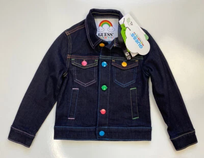 Guess x FriendsWithYou Rainbow Pride Collab / Kids Size 4 Denim Jacket - Image 1 of 4