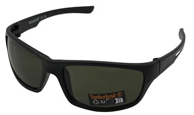 Gafas de sol Timberland para hombre envoltura de plástico negro mate, lente verde TB7267. 2N Foto 1 de 4