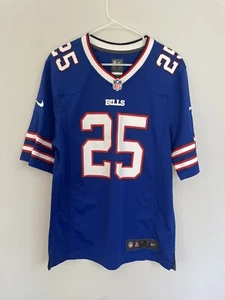 Men’s Buffalo Bills Blue V Neck Short Sleeve Lesean Mccoy Onfield Jersey Size S - Picture 1 of 5