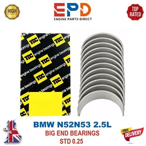 BMW COUPE 2.5 3.0L PETROL N52 N N53 BIG END CONROD BEARINGS 0.25 TOURING 7552064 - Picture 1 of 6