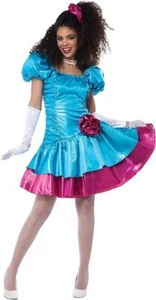 Costume California anni 80 vestito festa adulto donna vecchia scuola outfit discoteca taglia XL - Foto 1 di 7