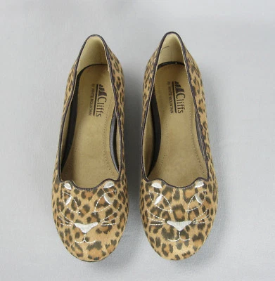 Planos Cliffs By White Mountain Roar estampado de leopardo con cara de gato para mujer talla 6 M Foto 1 de 4